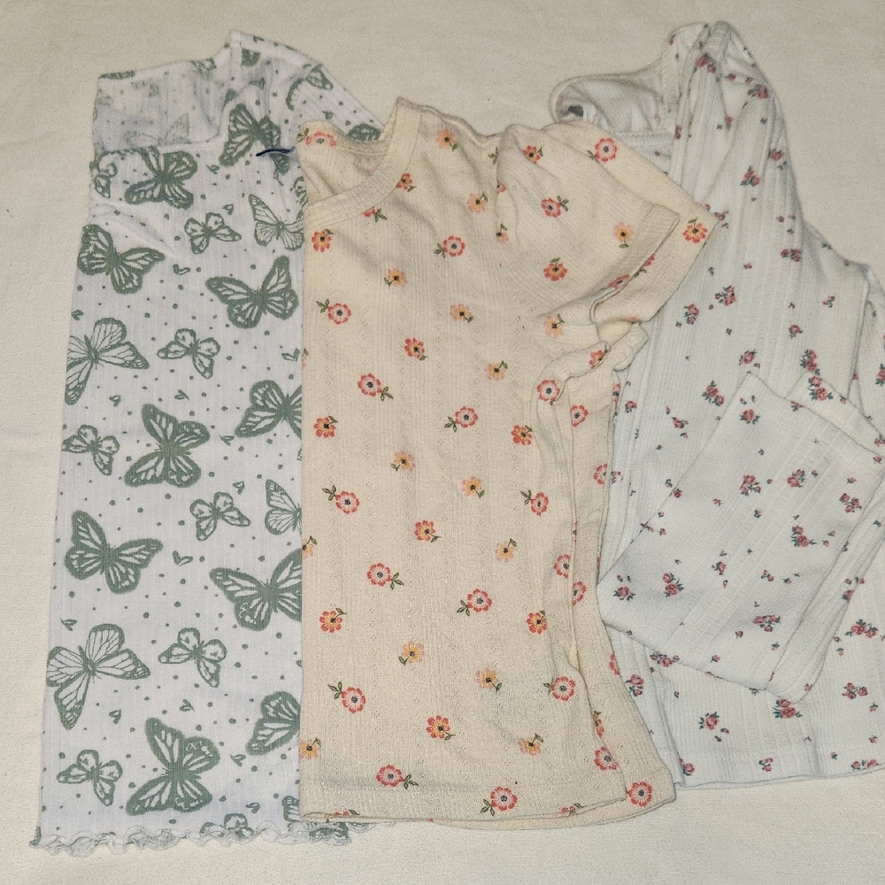 SO Floral Print Tops - Cream and Pink